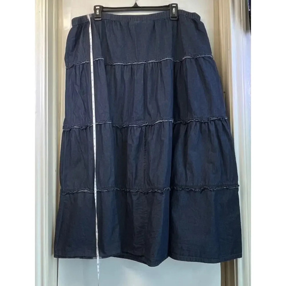Avenue Jeans Womens 14/16 Blue Jean Elastic Waist HOBO/Cottage core Skirt - Picture 5 of 10